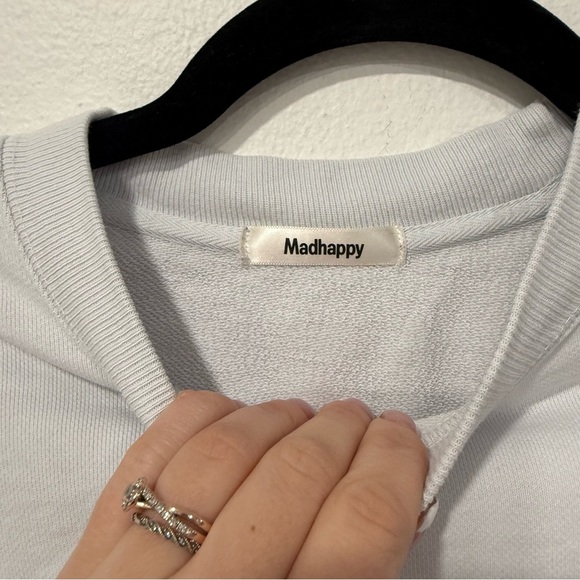 MADHAPPY Light Blue Crewneck Lightweight Sweater XS - Picture 3 of 8